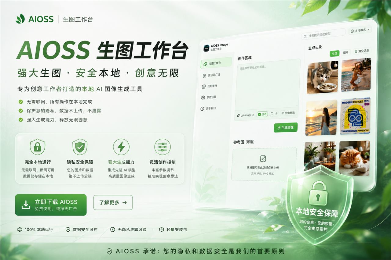 AIOSS 生图工作台产品宣传图